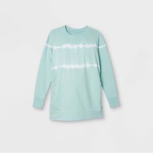 Isabel Maternity Blue Tie-Dye Maternity Sweatshirt Size Large